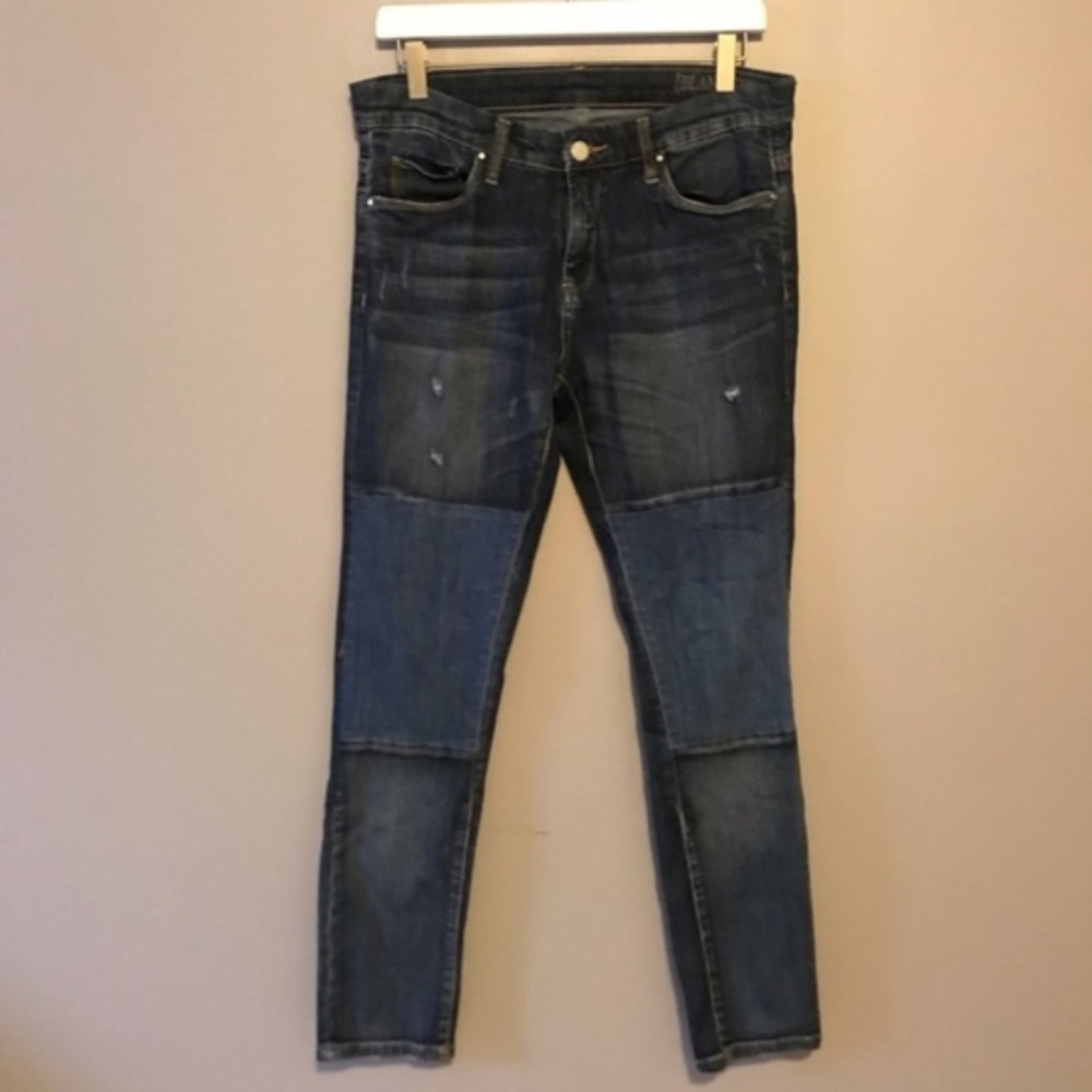 Blank NYC Patchwork Straight Leg Jeans Size 27